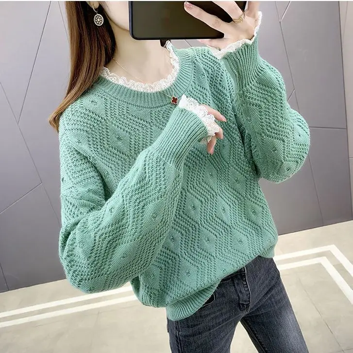 

Lace sweater The new 2023 sweater for ladies A large sweater Maternity blousesweatersweaterwinter clothes women