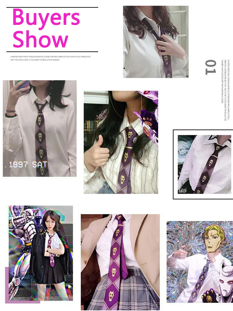 Jojo's Bizarre Adventure Necktie Cosplay Kira Yoshikage Neckwear Killer  Queen Skull Tie Halloween Carnival Party Birthday Gifts - Ties - AliExpress