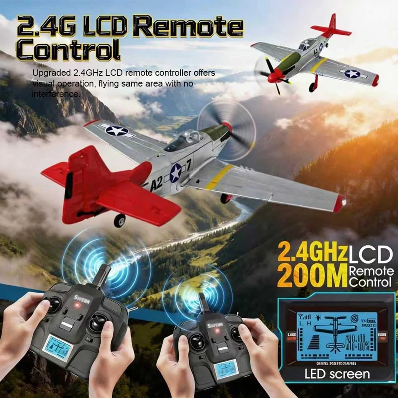 Avion RC Fighter Jet RTF sa LED - 2 Baterije, Daljinski upravljani lovac