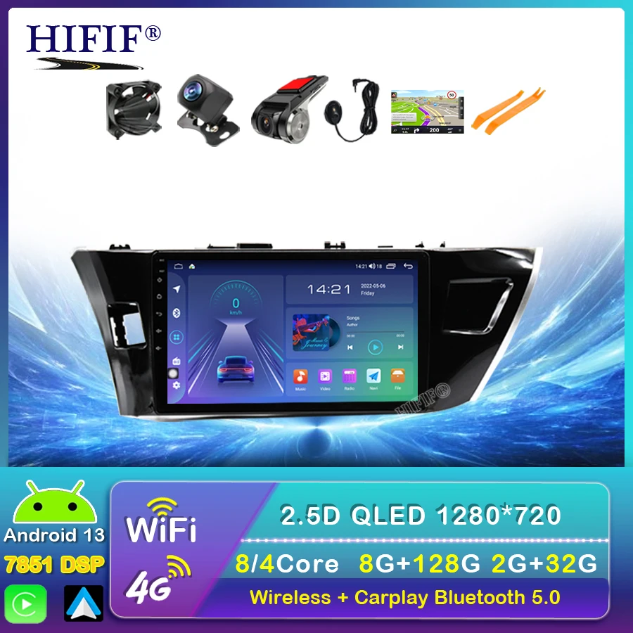 

2Din Android 13 6G+128G Car Radio Multimedia Video Player For Toyota Corolla Ralink 2014-2016 GPS Navigation Stereo Head Unit