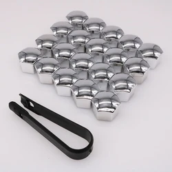 17mm Car Wheel Hub Nut Protective Cap - Universal Fit (Silvery)