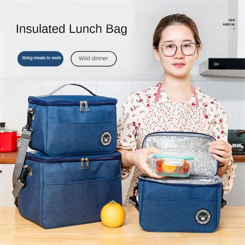 

Portable Lunch Bag Food Thermal Box Durable Waterproof Office Cooler Lunchbox With Shoulder Strap Organizer Insulated Case