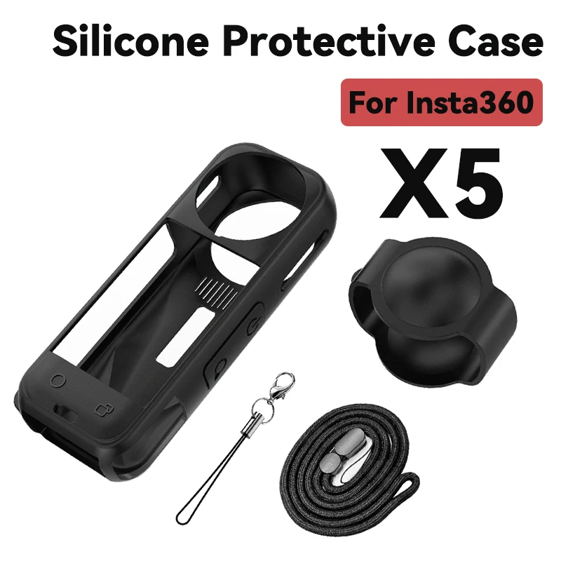 2-IN-1 Silikon Fall Objektivdeckel für Insta 360X5 Objektiv Schutz Abdeckung Kamera Körper Schutz Fall für Insta360 X5 Zubehör