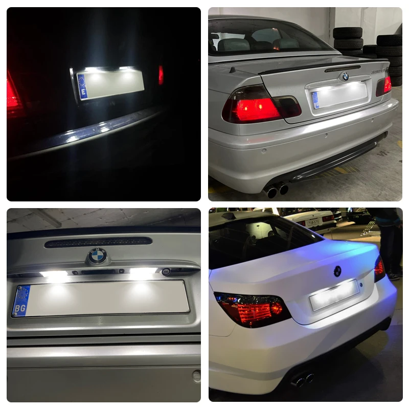 2 Luces LED Para Matrícula De BMW Serie 3 E46 Cabriolet | 18 LEDs Cada Una | Blanco 6000K
