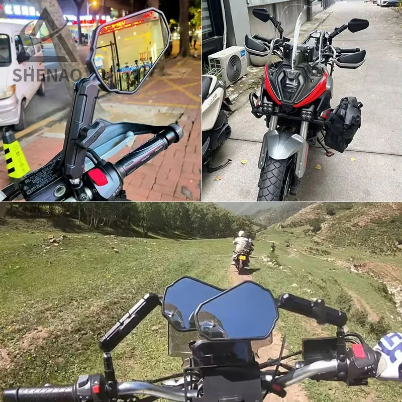 Universal Motorcycle Mirror Foldable and Adjustable Viewing Angle Rearview Side Reflector
