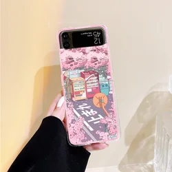 Cherry Blossom Japanese Art Clear Hard Cover Case for Galaxy ZFlip 7 (Style 12)