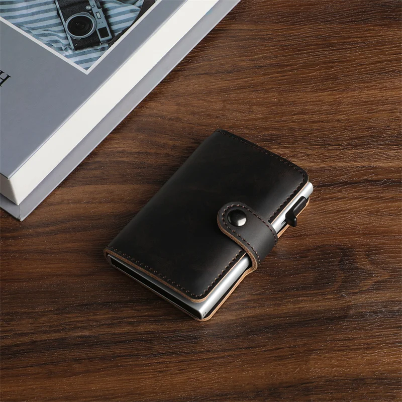 Card Holder Couro Genuíno Smart Wallet RFID