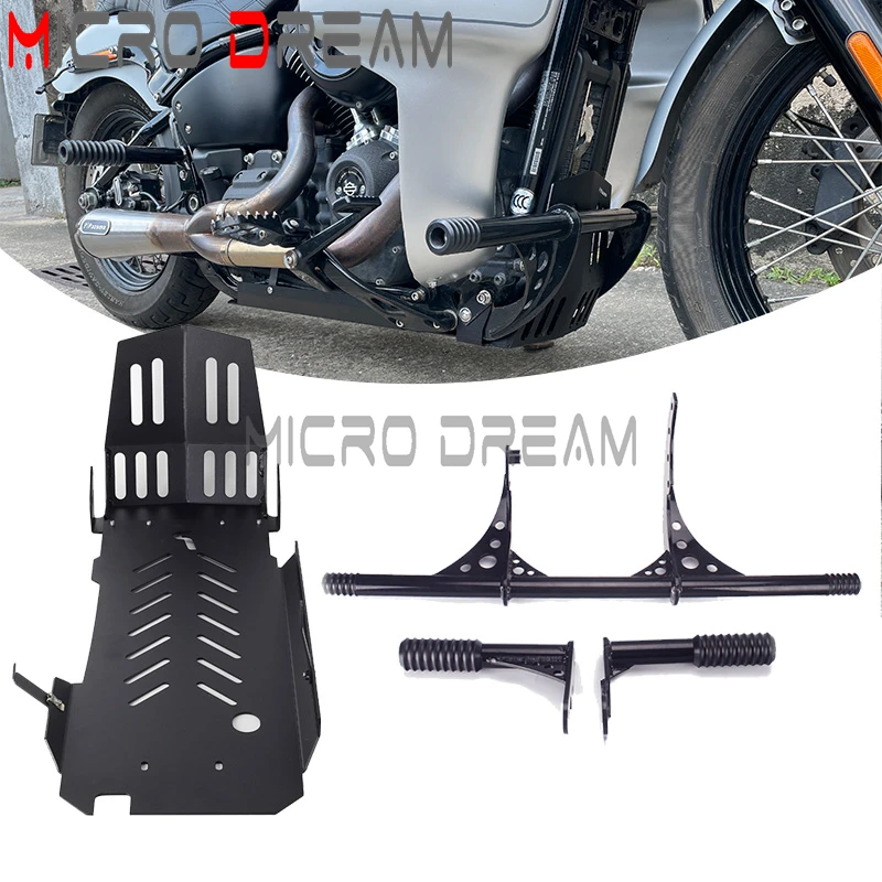 

Для Harley Softail Standard FXBB FXLR 2018-2023 противоударный стержень мотоцикла, защита двигателя, противоскользящая пластина, защитная крышка шасси