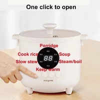 Marmite électrique en céramique pour la maison, 1,8 l, 12h, pour ragoût, cuiseur à riz antiadhésif, pour garder automatiquement au chaud, multifonction 3
