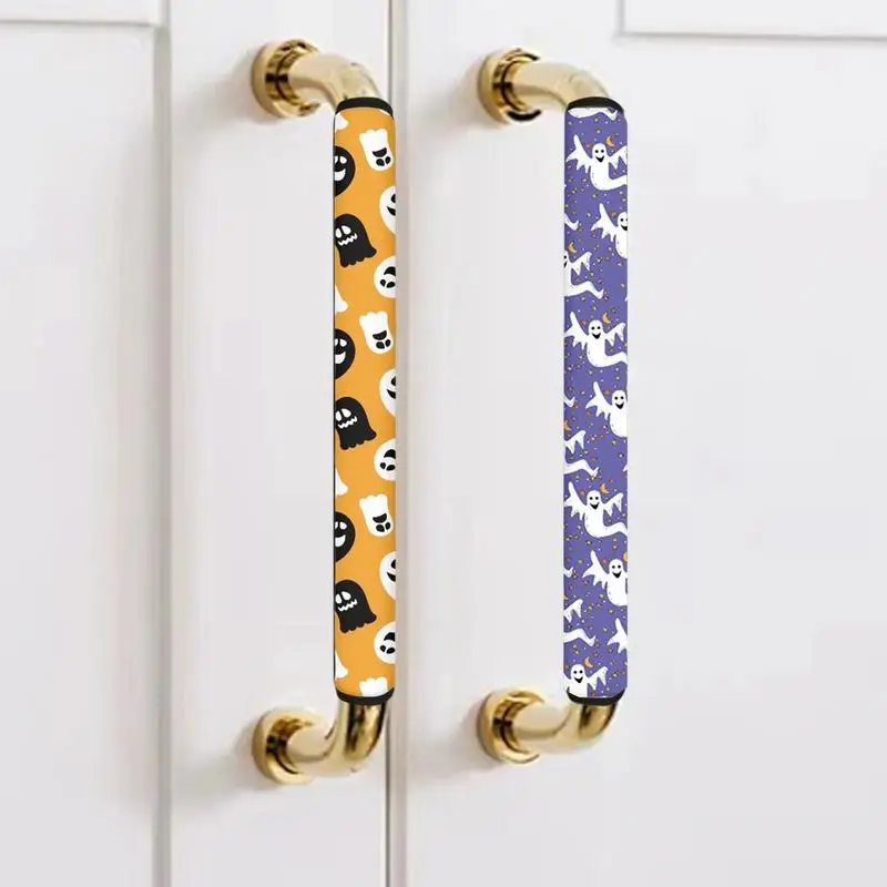 Halloween Refrigerator Door Handle Covers 2pcs Fridge Microwave Dishwasher Door Protectors Keep Appliance Clean Keep Off Stains
