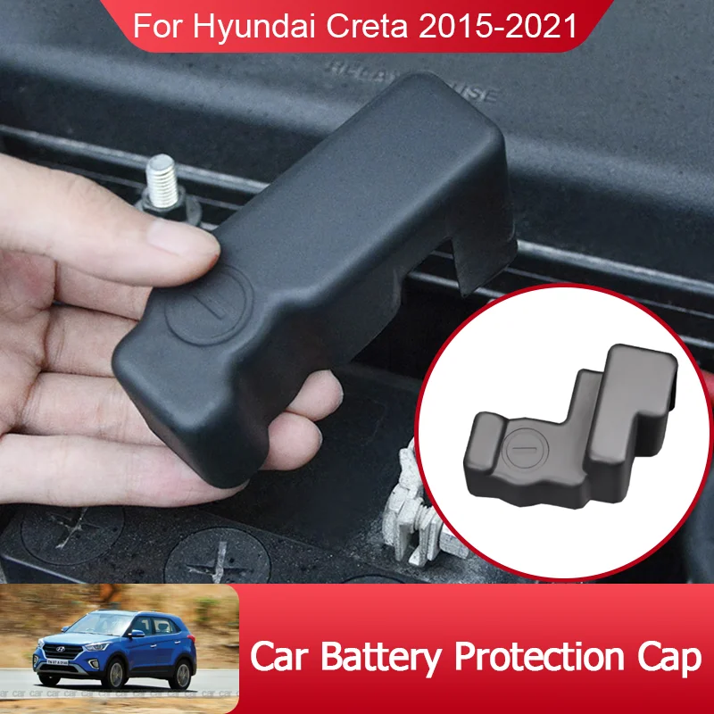 

ABS Car Battery Anode Negative Electrode Protector Cover Covers Cap for Hyundai Creta ix25 Cantus Kia K3 2015~2021 Accessories