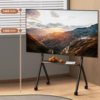 BEISHI Rolling TV Stand Mobile TV Cart with Wheels for 32"-65" TVs Heavy Duty Floor TV Stand with Storage Shelf TV Mount Stand