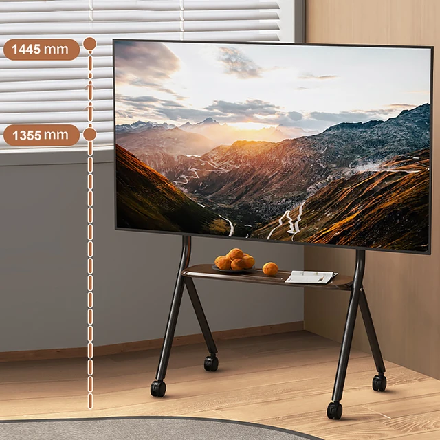 BEISHI Rolling TV Stand Mobile TV Cart with Wheels for 32"-65" TVs Heavy Duty Floor TV Stand with Storage Shelf TV Mount Stand