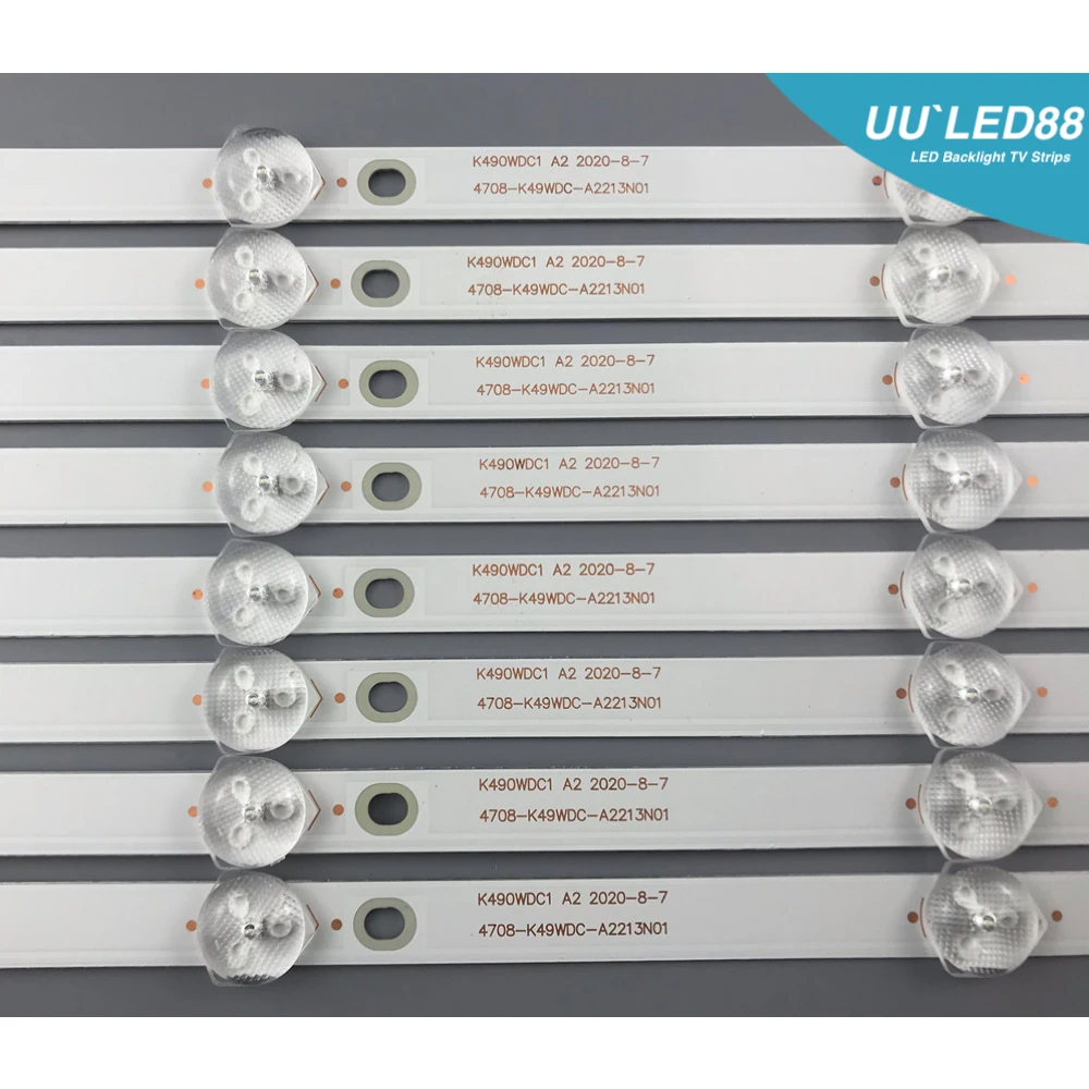 led strip lights 8 PCS/set LED Backlight Strip For 49U5070 49PUF6032 49DL4012N K490WDC1 A4 4708-K49WDC-A4113N01 K49WDC-A2213N01 K49WDC K490WDC2 black light led strip