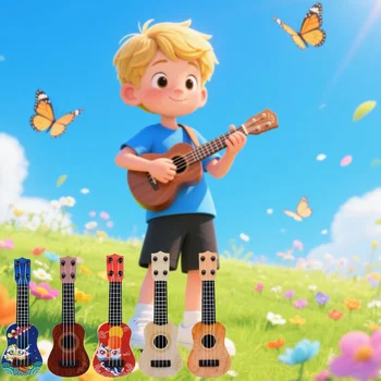 4 Strings Mini Guitar Classical Ukulele Guitar Toys Musical Instruments for Kids Children Beginners Early Education Small Guitar