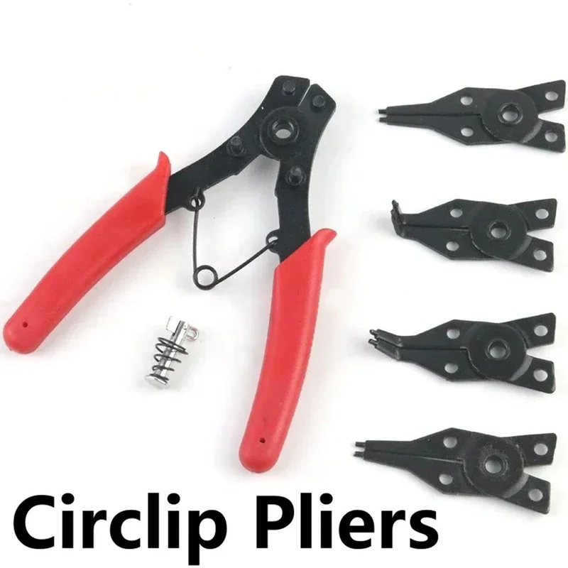 4-In-1 Circlip Pliers Set Snap Ring Pliers Multi-function Crimp Removable Plier Head Antirust Anti Corrosion Hand Tools circlip pliers