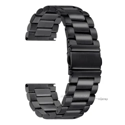 Premium Stainless Steel Quick Release Watch Strap, 20mm/22mm Metal Band Replacement - 18mm (Black)