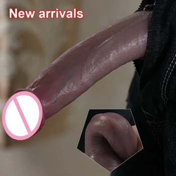 New Arrivals Black Dildo Realistic Big Penis Double Layer Silicone Adults Sex Toys Suction Cup Dick For Vagina Anal Masturbators 1