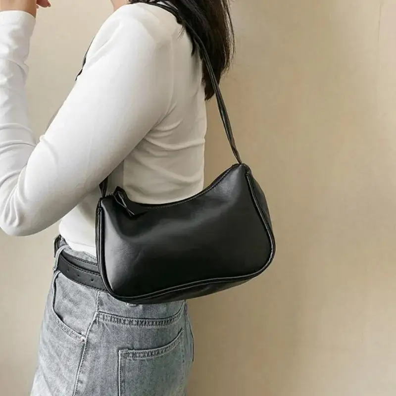 Bella nuova borsa a tracolla da 1 pezzo borsa sotto le ascelle alla moda versatile borsa per cellulare in tinta unita di nicchia borsa a tracolla per ragazza - immagine 2