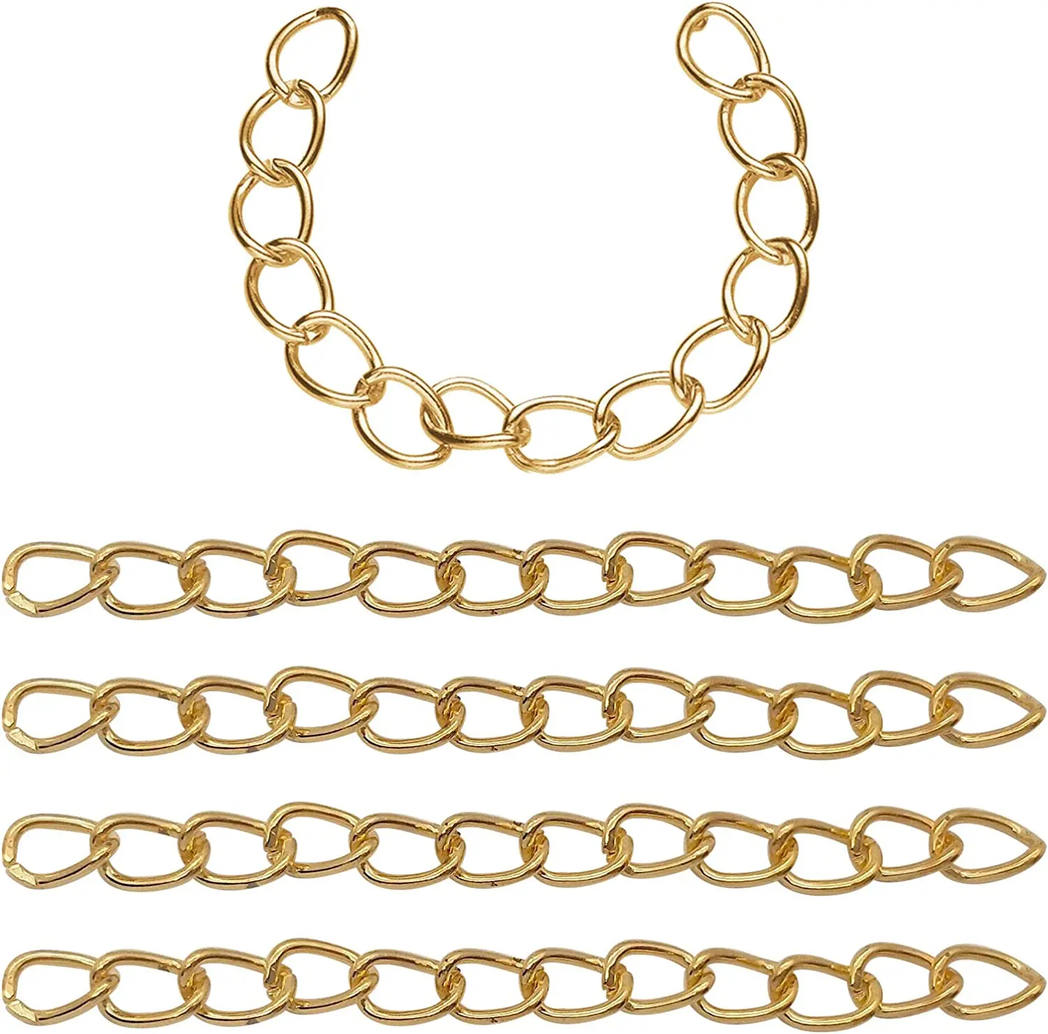 

100pcs/lot 50x3mm Silver/Gold/Antique Bronze Color Bulk Tail Chains Extended Extension Chain for Bracelets Necklace DIY Jewelry