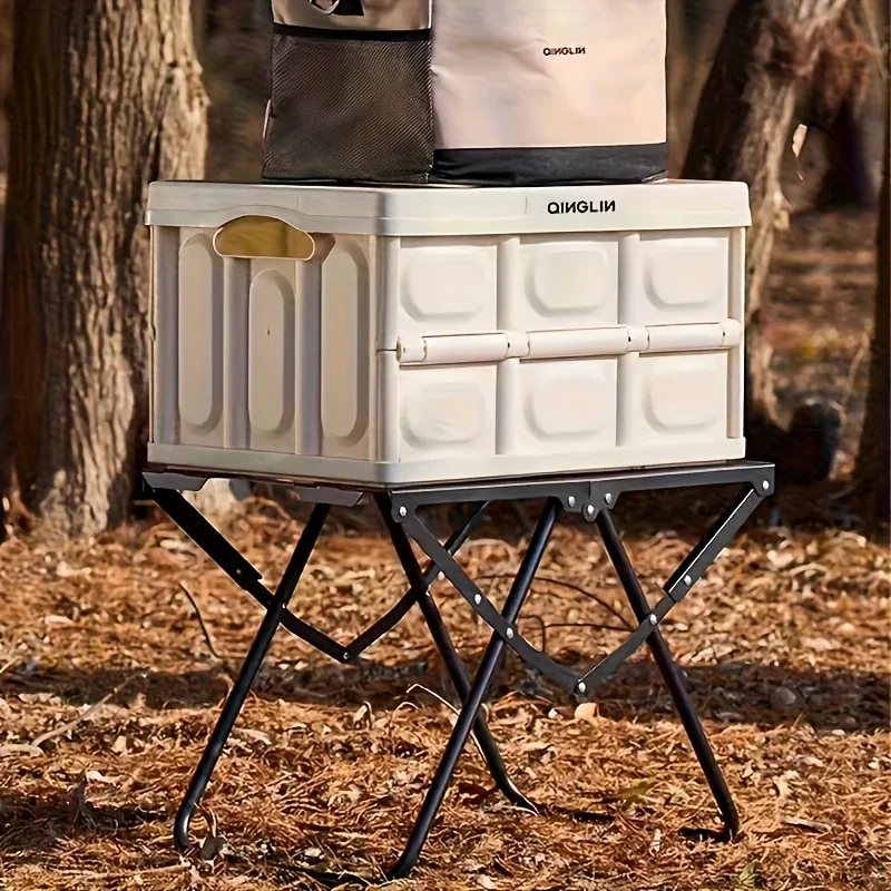 Tavolo da Campeggio Pieghevole Portatile, Tavolo da Pranzo per Esterni in Acciaio Inossidabile, Design Compatto per Campeggio, Spiaggia, Barbecue ed Escursionismo - immagine 2