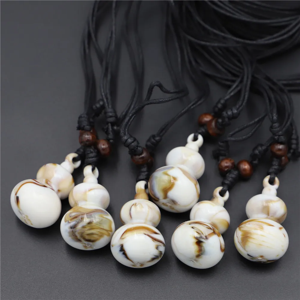 

Fashion New Arrival Color Shell Yak Bone Gourd Horn Tooth Pendants Necklaces Jewelry for Women Men 12Pcs Wholesale Free Shipping