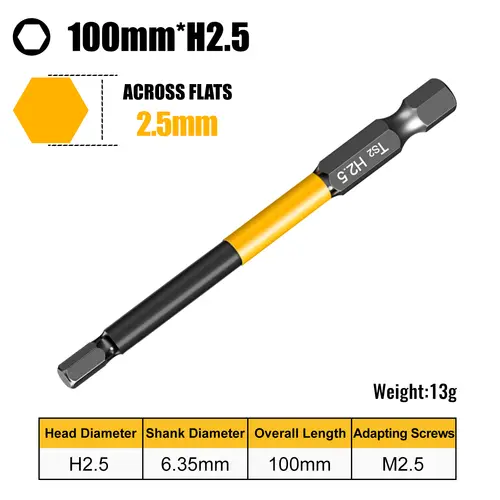 Allen Wrench Drill Bit Hex Driver Bits Set 50/100/150mm H1.5-H10mm with Magnetic Grip and Slip Design for Secure Screw Holding - Image 7