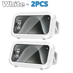 Waterproof Adjustable Shower Phone Holder with Rotating Wall Mount (White - 2pcs)