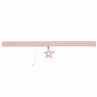 Collier ras du cou sexy étoile rose pour femme, pendentif pentagone tendance, bijoux de clavicule, accessoires pour femme, cadeau pour fille 4