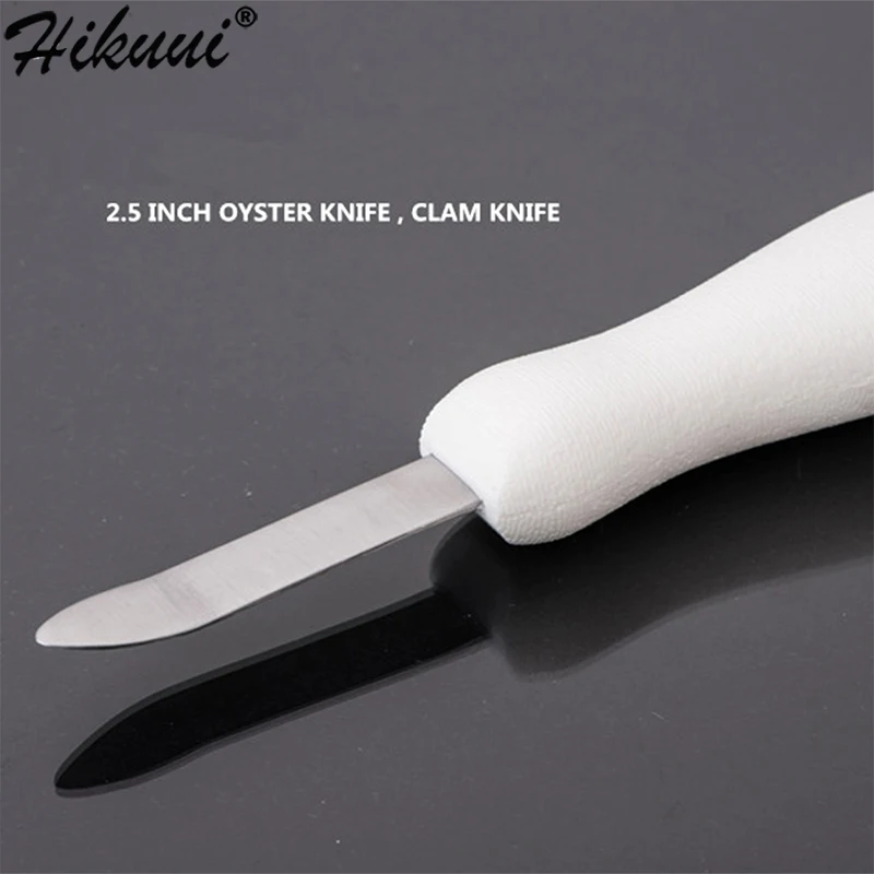 1Pc Practical Oyster Knife Seafood Scallop Shell Shucking Opener Knives Kitchen Oysters Tools Black and White