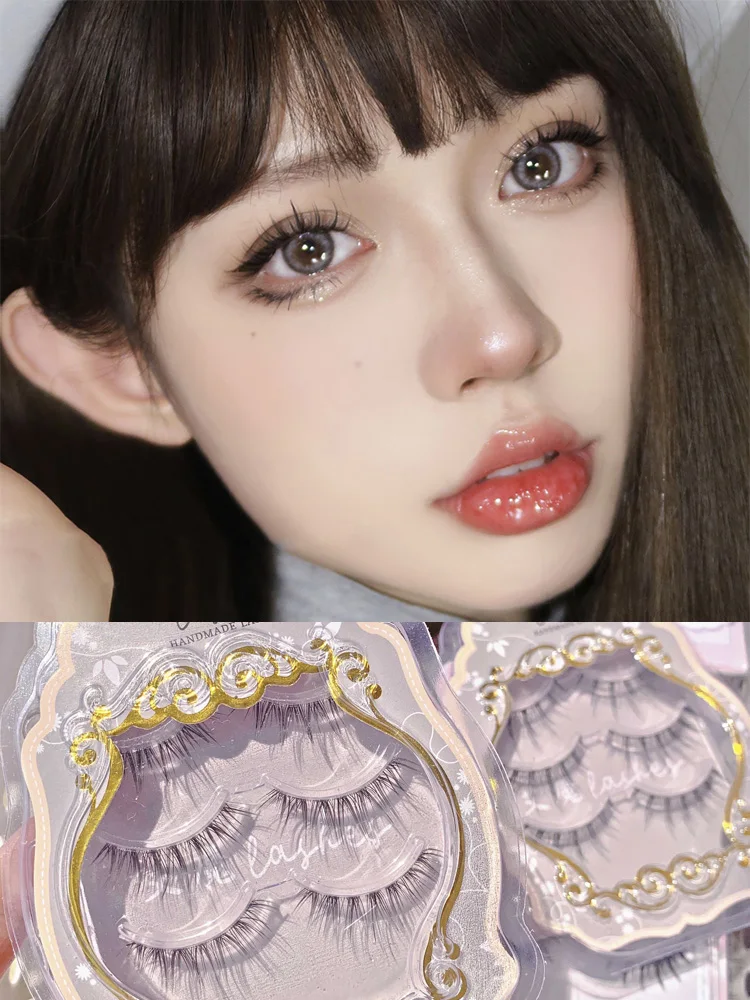 

3 Pairs Invisible Thin Band Handmade Thick False Eyelashes Japanese Single Cluster Y Shape Fairy Eyelashes Beginner Makeup Tools