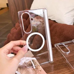 Luxury Transparent Hard Acrylic Magnetic Clear Shockproof Ultra Slim Cover for Galaxy Z Fold 8 Ultra (CX)