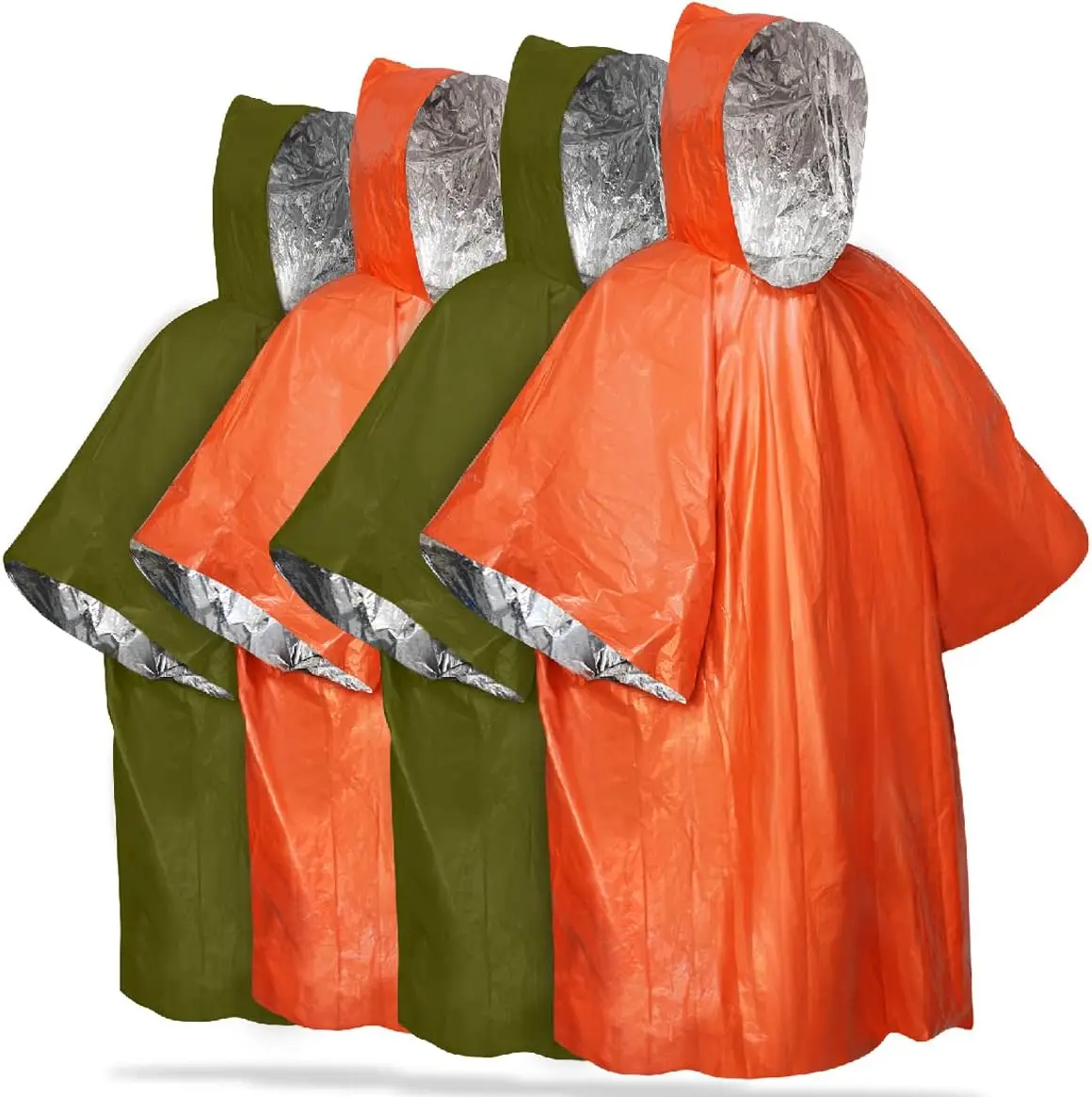 Emergency Rain Poncho With Hood Reusable Weather Resistant Raincoat For Men Women Camping Hiking Emergency Supplies Survival Kit disposable poncho,camping raincoat