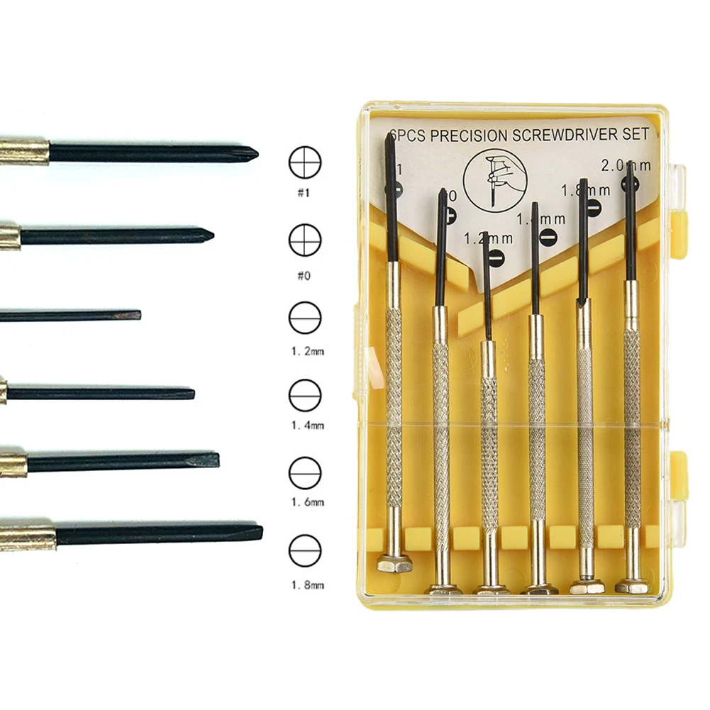 

6PCS Precision Screwdriver Set For Watches Clock Glasses Screw Driver Bit Corrosion Resistance Anti Rust Screwdriver Repair Tool