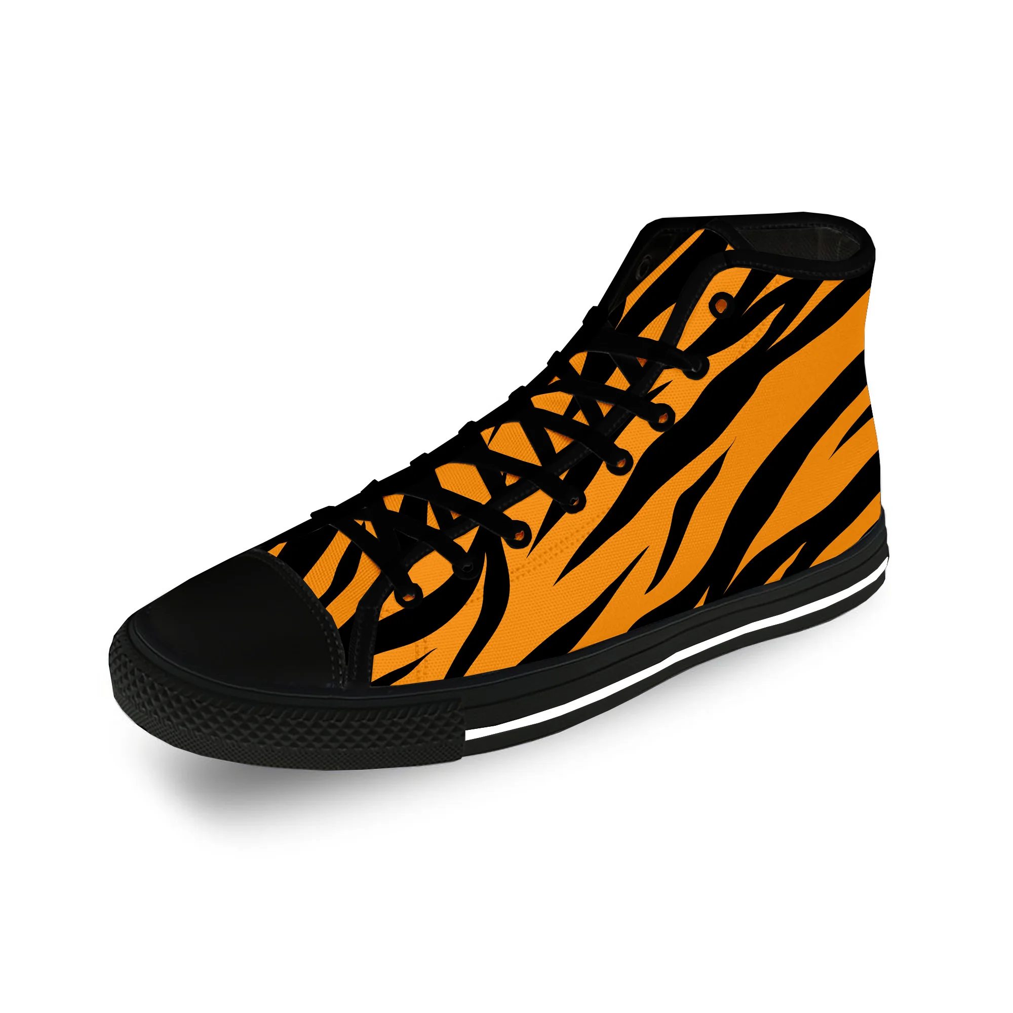 3D Tiger Stripe Pattern Hot Funny Casual Cloth Fashion 3D Print High Top Canvas Shoes Men Women Lightweight Breathable Sneakers hot ussr cccp 3d print novelty design fashion lightweight classic canvas shoes men women casual breathable sneakers board shoes