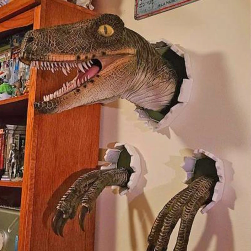 3DDinosaurDecorationVelociraptorSetResinWallAtmosphere