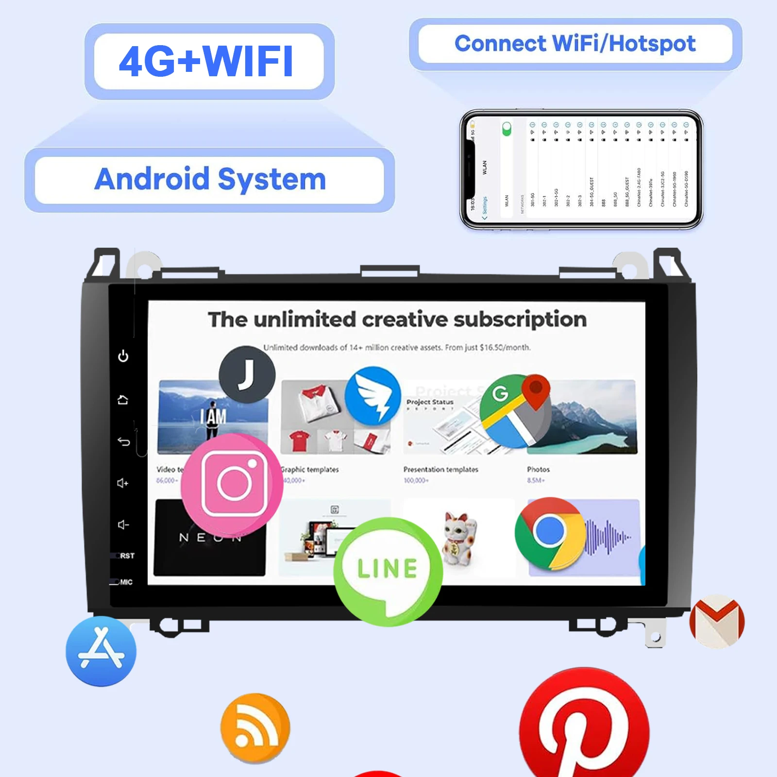 9'Android Car Radio for Benz W169 W245 B16 B170 B180 B200 W639 Vito Viano W906 M