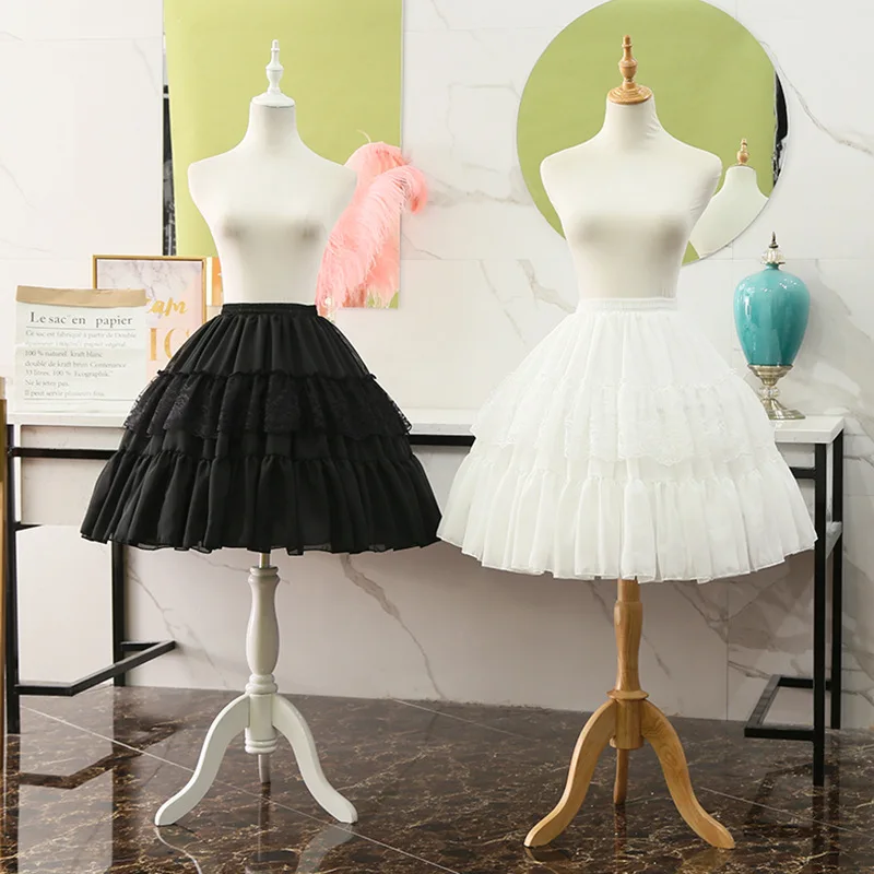 

Lolita Lace Fishbone Crinoline Lolita Adjustable Violent Bird Cage Support Cosplay Soft Girl Half Body Slip Dress