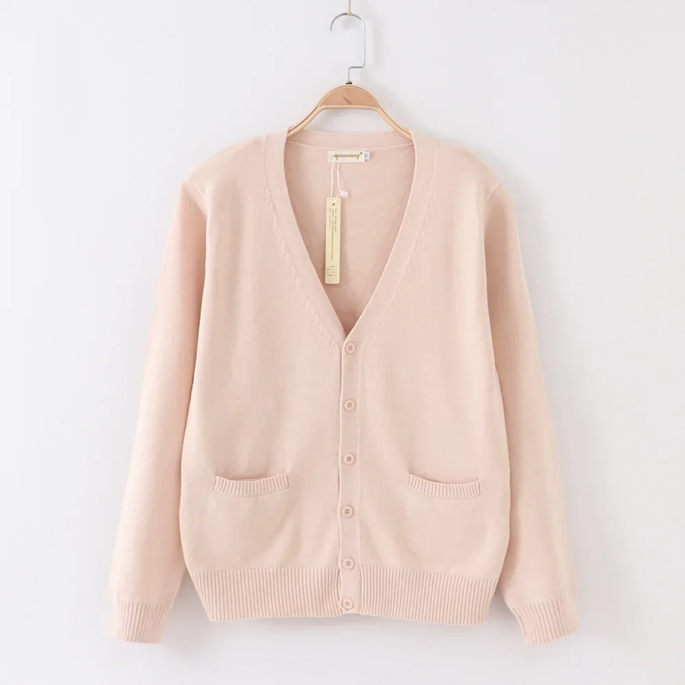 Spring Cosplay School JK Uniform Cardigans Sweater For Lovely Girls Women Long Sleeve Knitted Japanese Sailor Uniform Tops