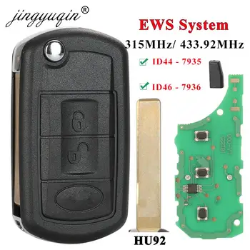 Keyforkess EWS ID44 / ID46 315/433.92Mhz Flip chiave auto per LAND ROVER Range Rover Vogue 2006-2009 HU92 3BTNFolding telecomando