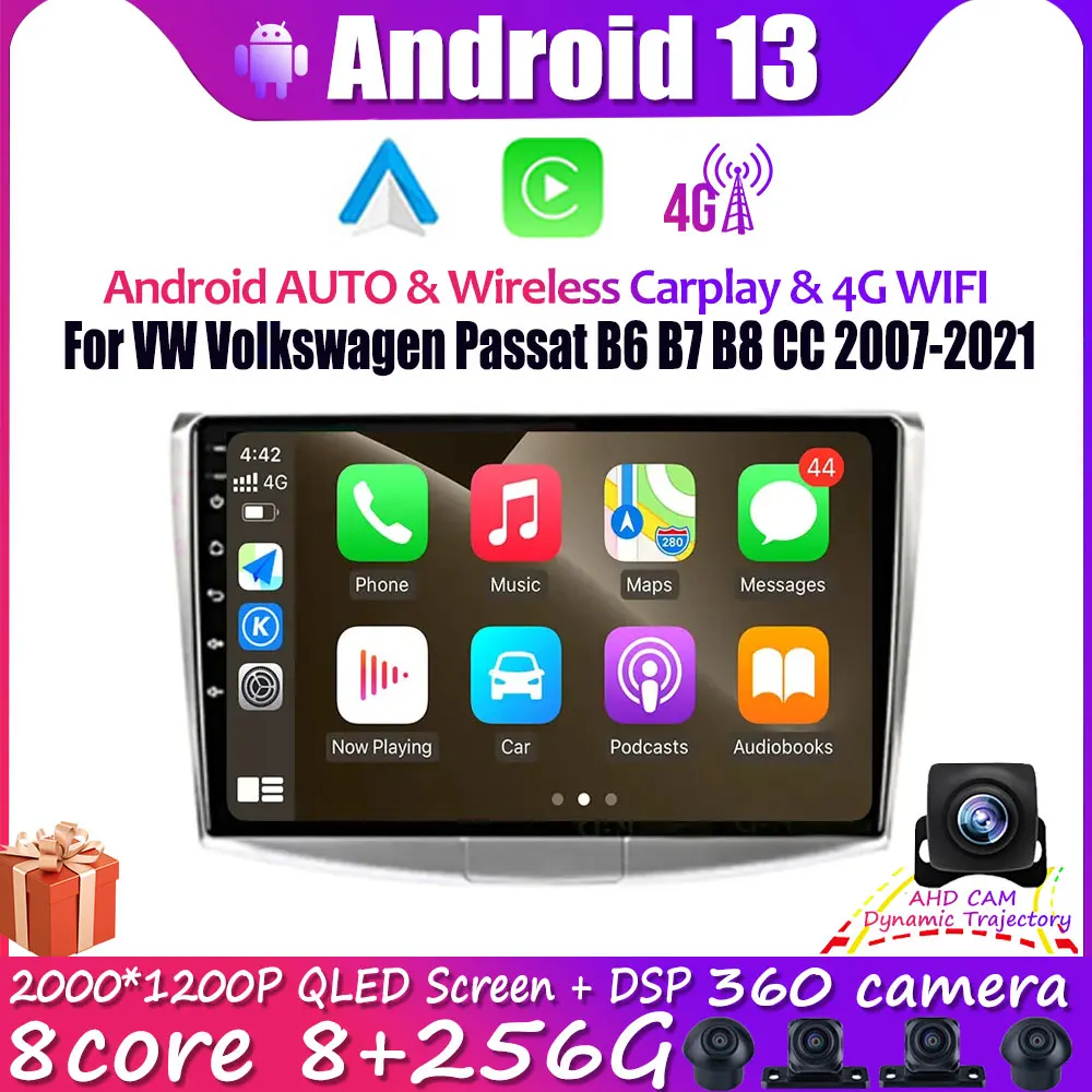 

9" Android 13 Car Radio Multimedia Player For VW Volkswagen Passat B6 B7 B8 CC 2007-2021 Autoradio GPS Navigation Camera Carplay