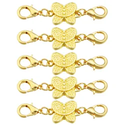 Butterfly Magnetic Clasp Set for Jewelry Making - Pack of 5 (Gold)