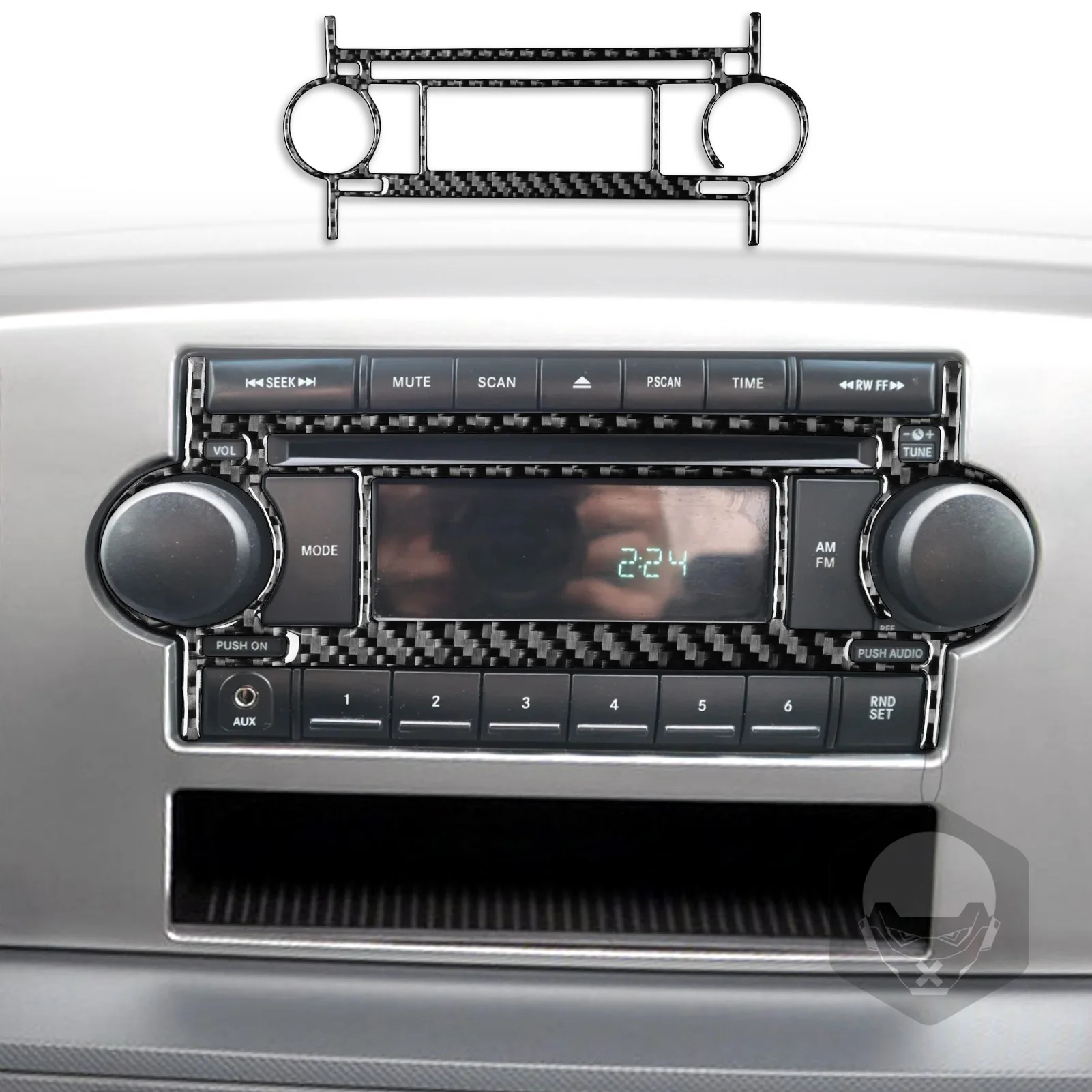 

Наклейка на панель радио, наклейка на крышку отделки для Dodge Ram 1500 2006-2008 2500 3500-2006, аксессуары для салона автомобиля, углеродное волокно