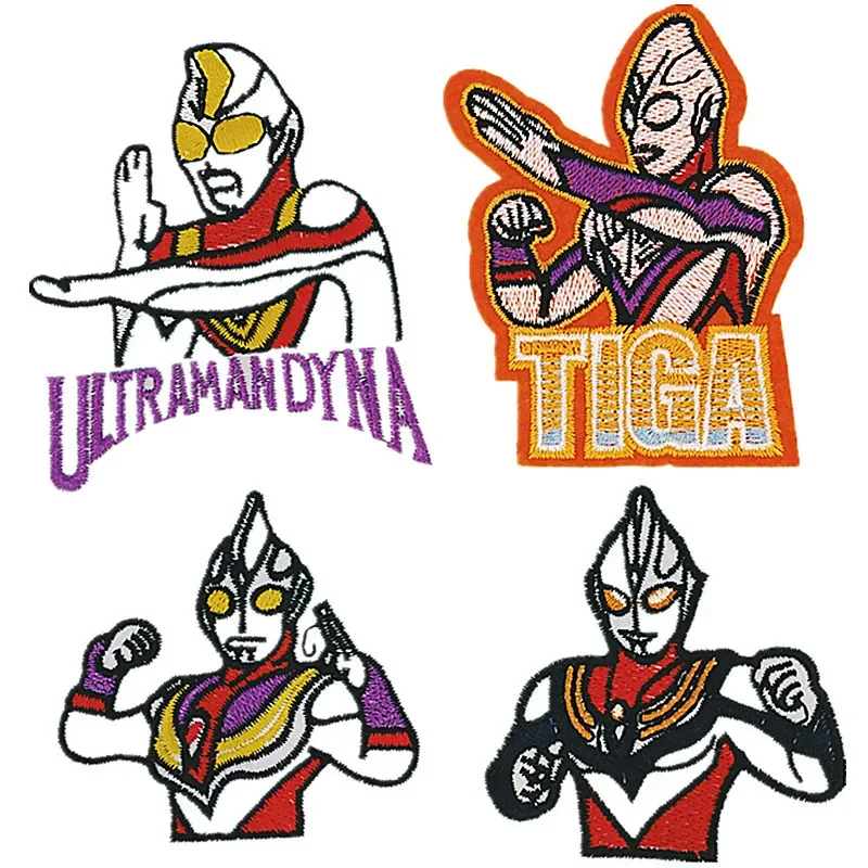 Anime Cartoon Character Embroidery Patch Deniga Ultraman Fabric Patch Can Sew Can Iron on Decorative for Clothing Accessor