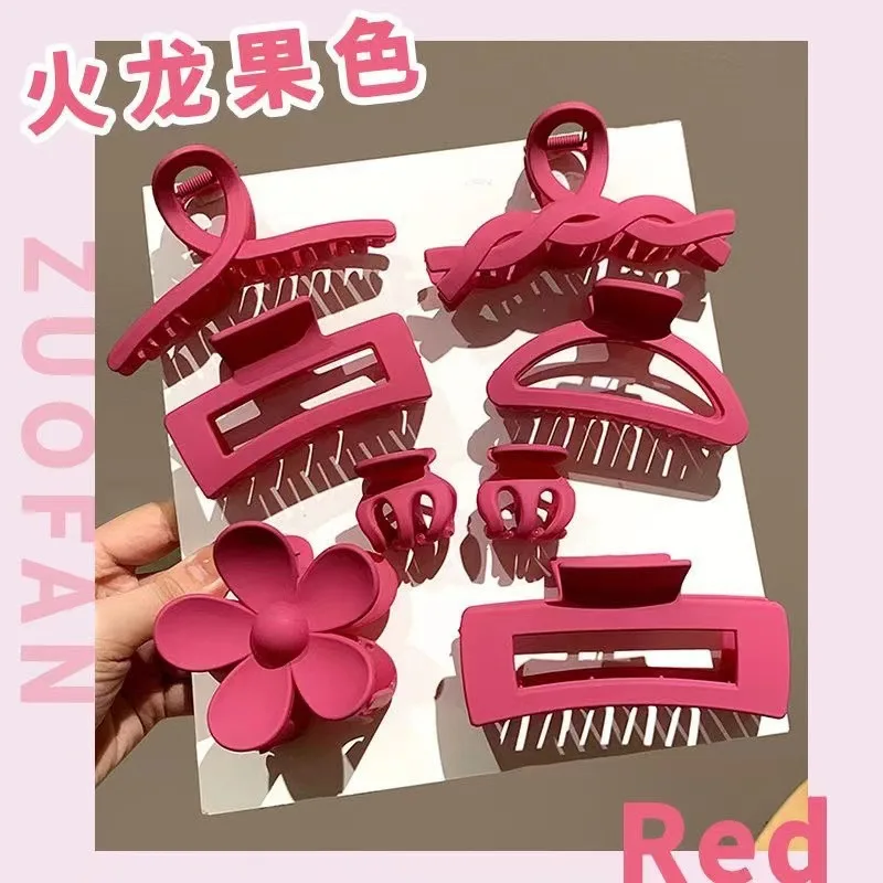 Matte Blumen-Haarspangen für Frauen – 3er-Pack Übergroße Matte Haarklammern mit 3D-Blüten, Starker Halt für Dickes Haar – Detail 3