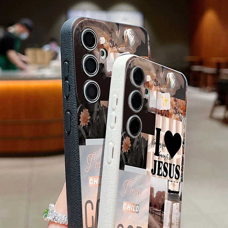 Jesus Collage Pattern Soft Phone Case