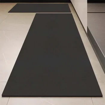Tappetino da cucina Tappeto nero Decorazione della casa Tappeto antiscivolo in pelle impermeabile resistente all'olio Alfombra De Cocina Pvc  1