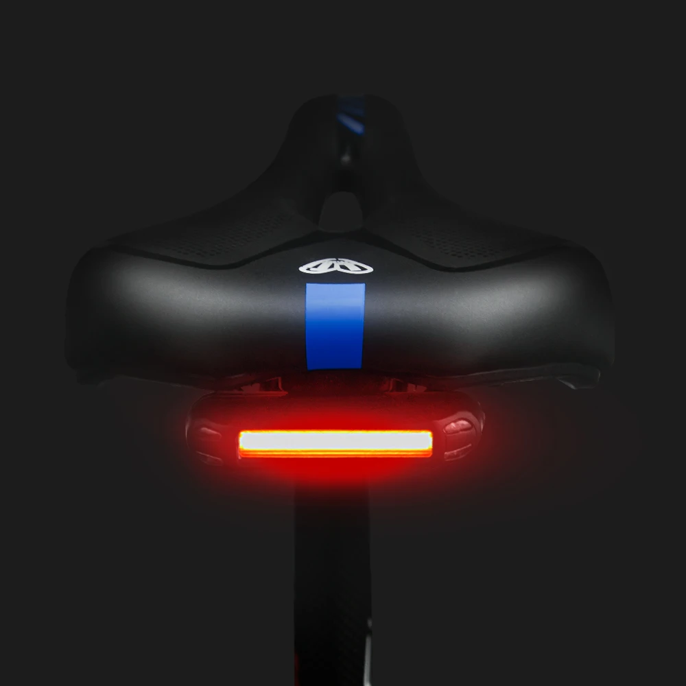 Bicycle Saddle Bicycle Seat Cushion Bike Riding Cushion Road Bike Saddle MTB Bicycle Seat With Warning Taillight USB Charging Mountain Cycling Racing PU Breathable Soft Seat Cushion