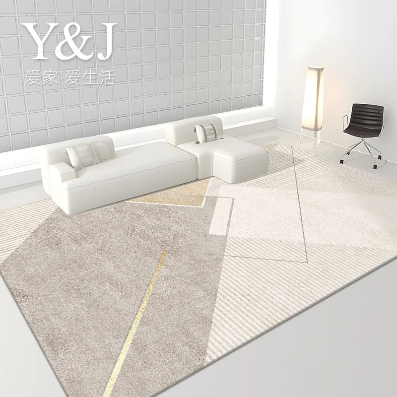 Light Luxury Cloakroom Non-slip Mat Large Area Carpets for Living Room Simple Bedroom Decor Cream Color Carpet Home Study Rug 3