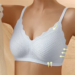 2024 New Sexy One-Piece Bra Women No Steel Ring Breathable Large Size Underwear Gather Push Up Simple Lingerie Seamless Bralette